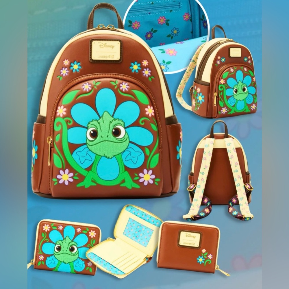 Loungefly Disney Tangled Pascal Flower Mini Backpack & Wallet - Exclusive